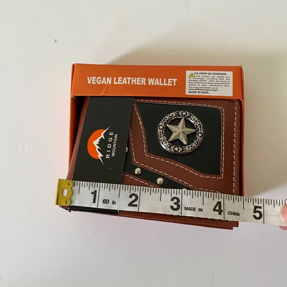 Ridge Mountain Wallet Mens OS Brown New Western Star Concho Studded Bifold